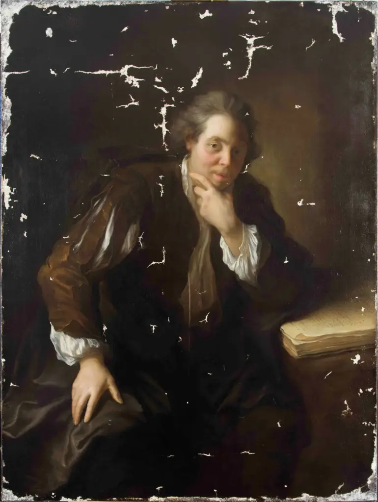 Óleo antiguo, retrato de caballero — después de la limpieza · restauración de cuadros
