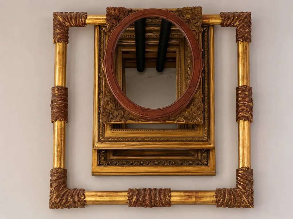 Cornucopia y marcos dorados — en proceso de restauración · restauración de dorados