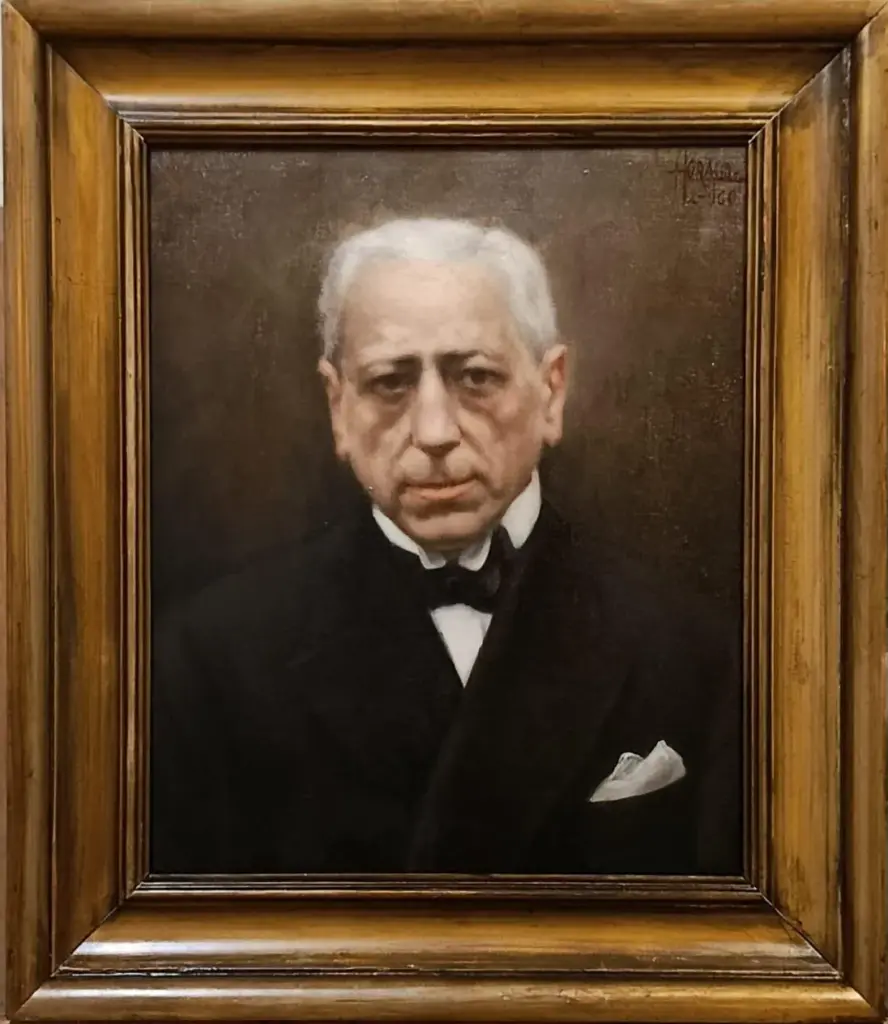 Retrato de caballero al óleo enmarcado — después de la restauración · restauración de cuadros